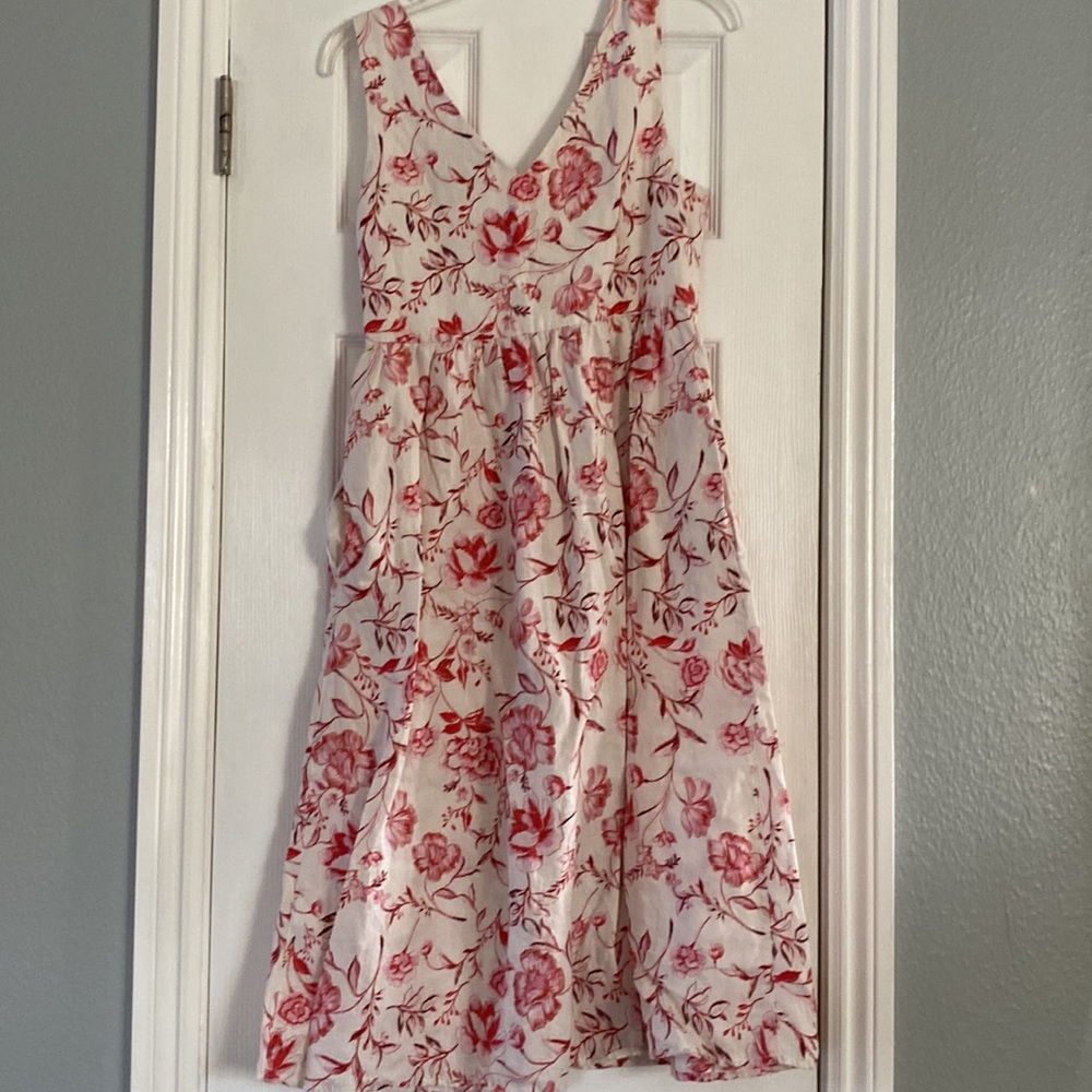 Cynthia Rowley linen mid length floral dress size 2 - Picture 3 of 4